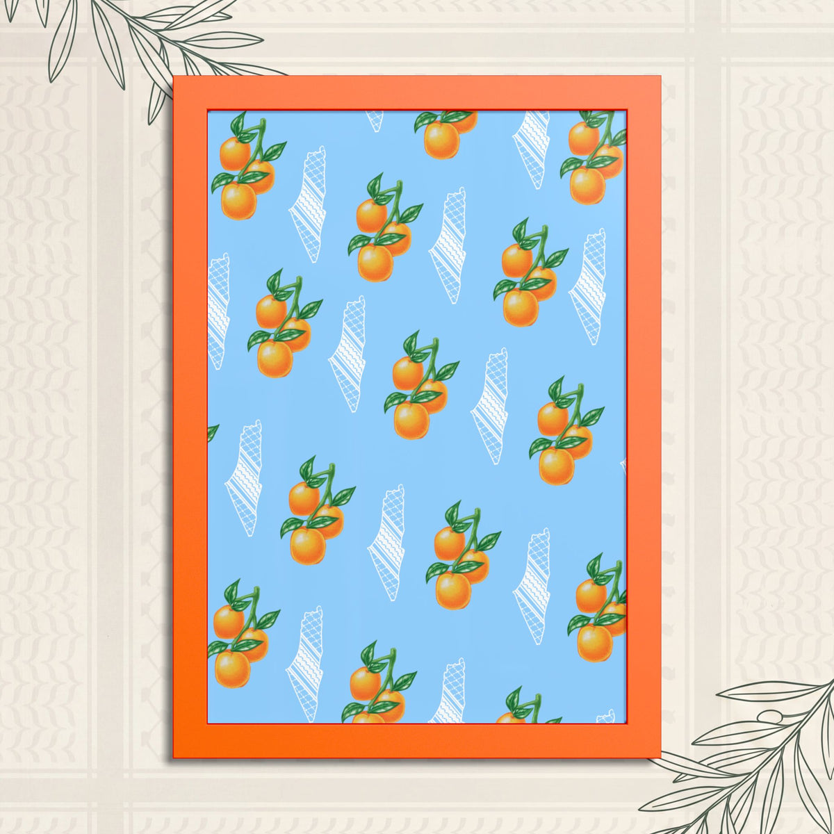 Jaffa Orange Pattern - Framed Printed Art