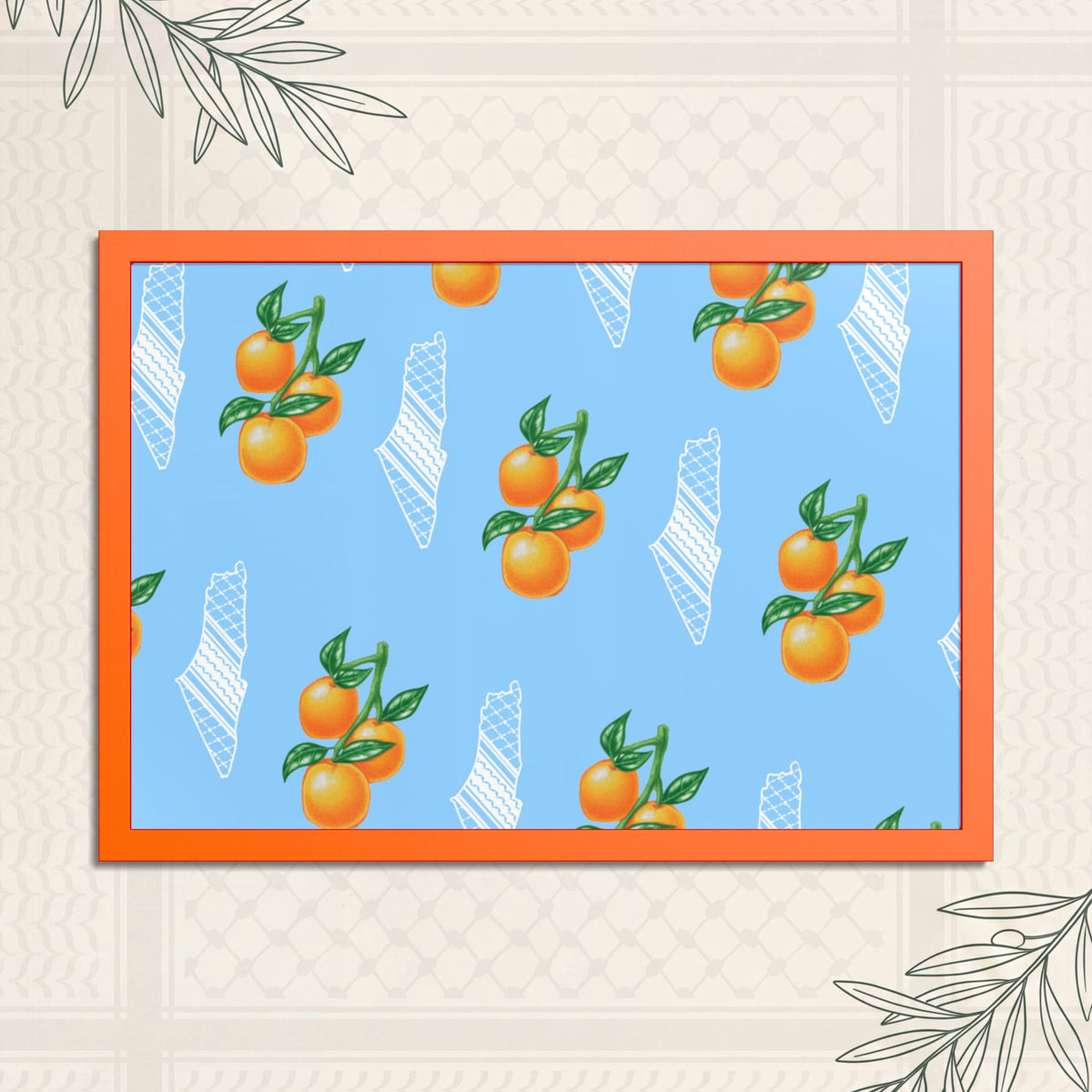 Jaffa Orange Pattern - Framed Printed Art