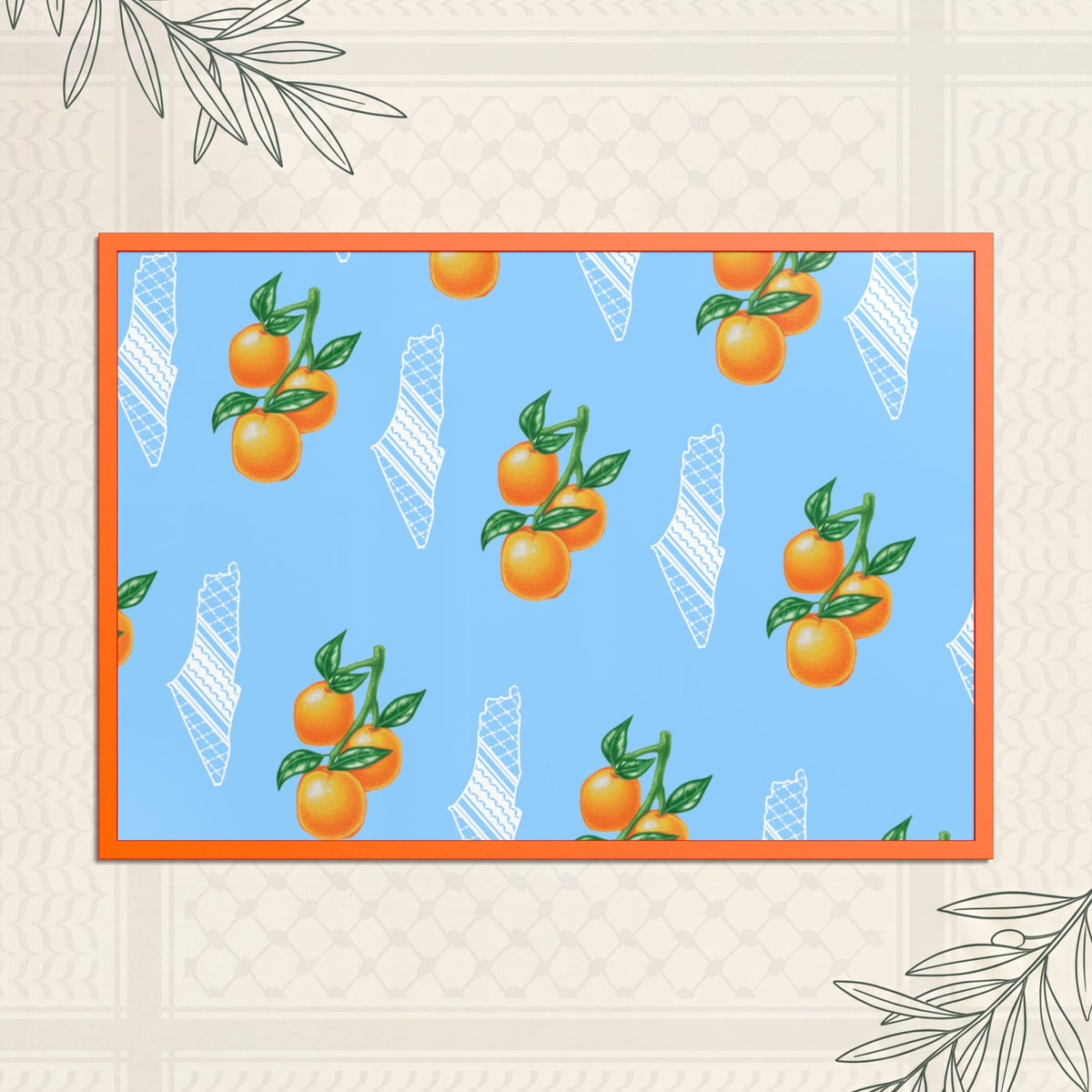 Jaffa Orange Pattern - Framed Printed Art