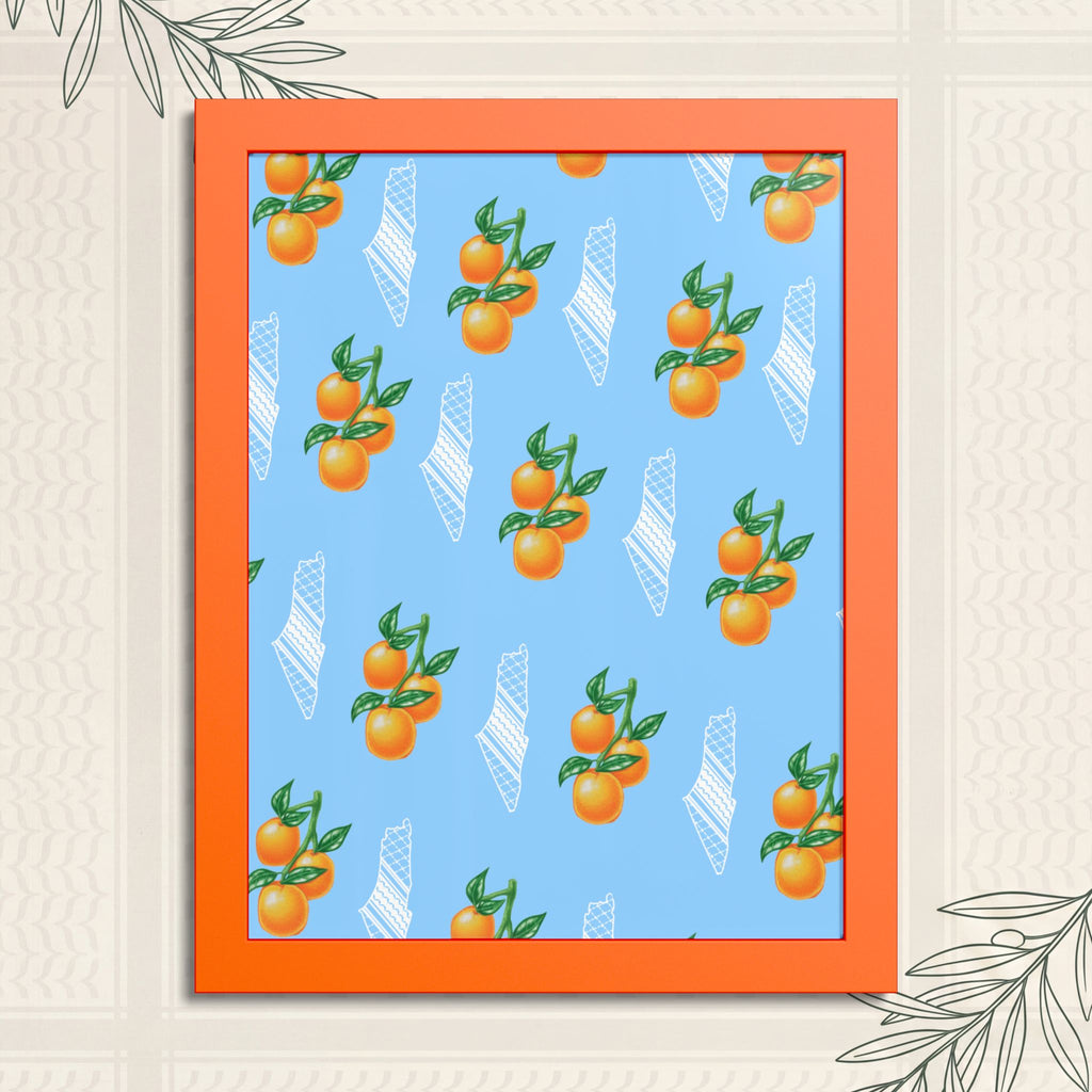 Jaffa Orange Pattern - Framed Printed Art