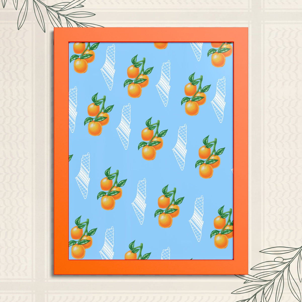 Jaffa Orange Pattern - Framed Printed Art