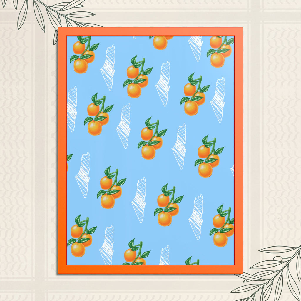 Jaffa Orange Pattern - Framed Printed Art