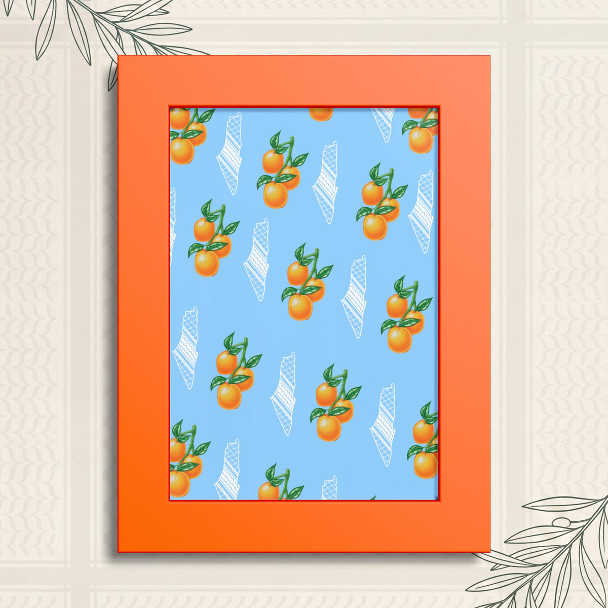 Jaffa Orange Pattern - Framed Printed Art