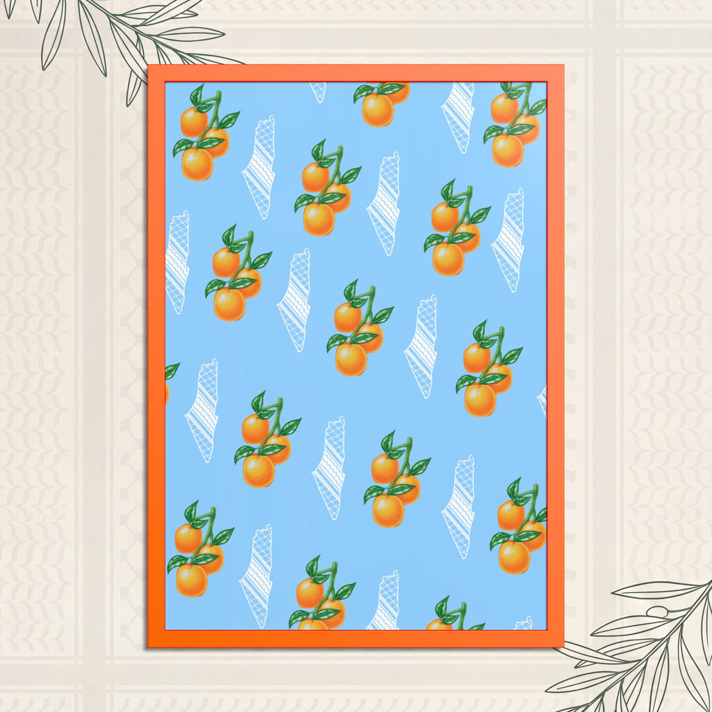 Jaffa Orange Pattern - Framed Printed Art