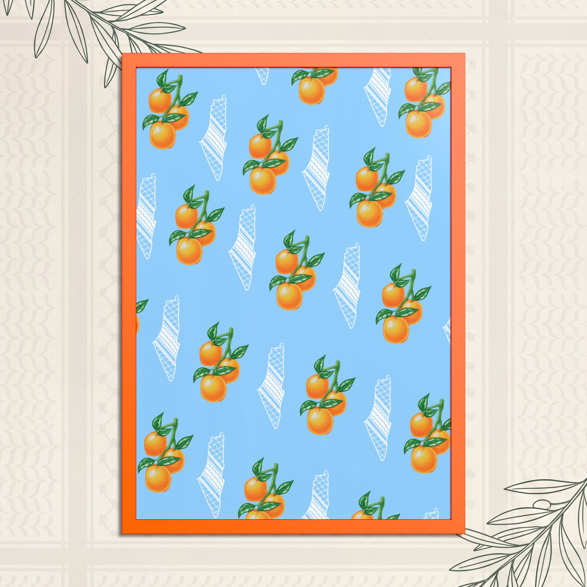 Jaffa Orange Pattern - Framed Printed Art