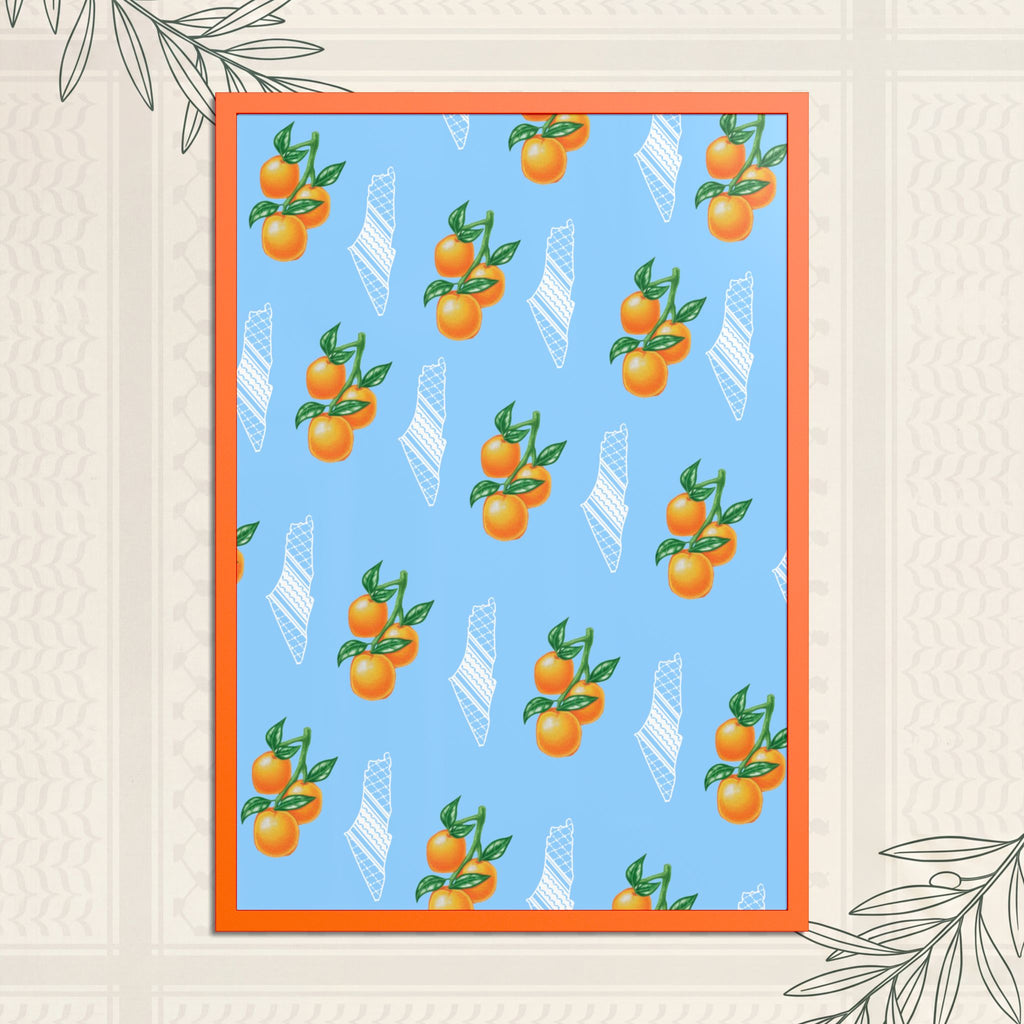Jaffa Orange Pattern - Framed Printed Art