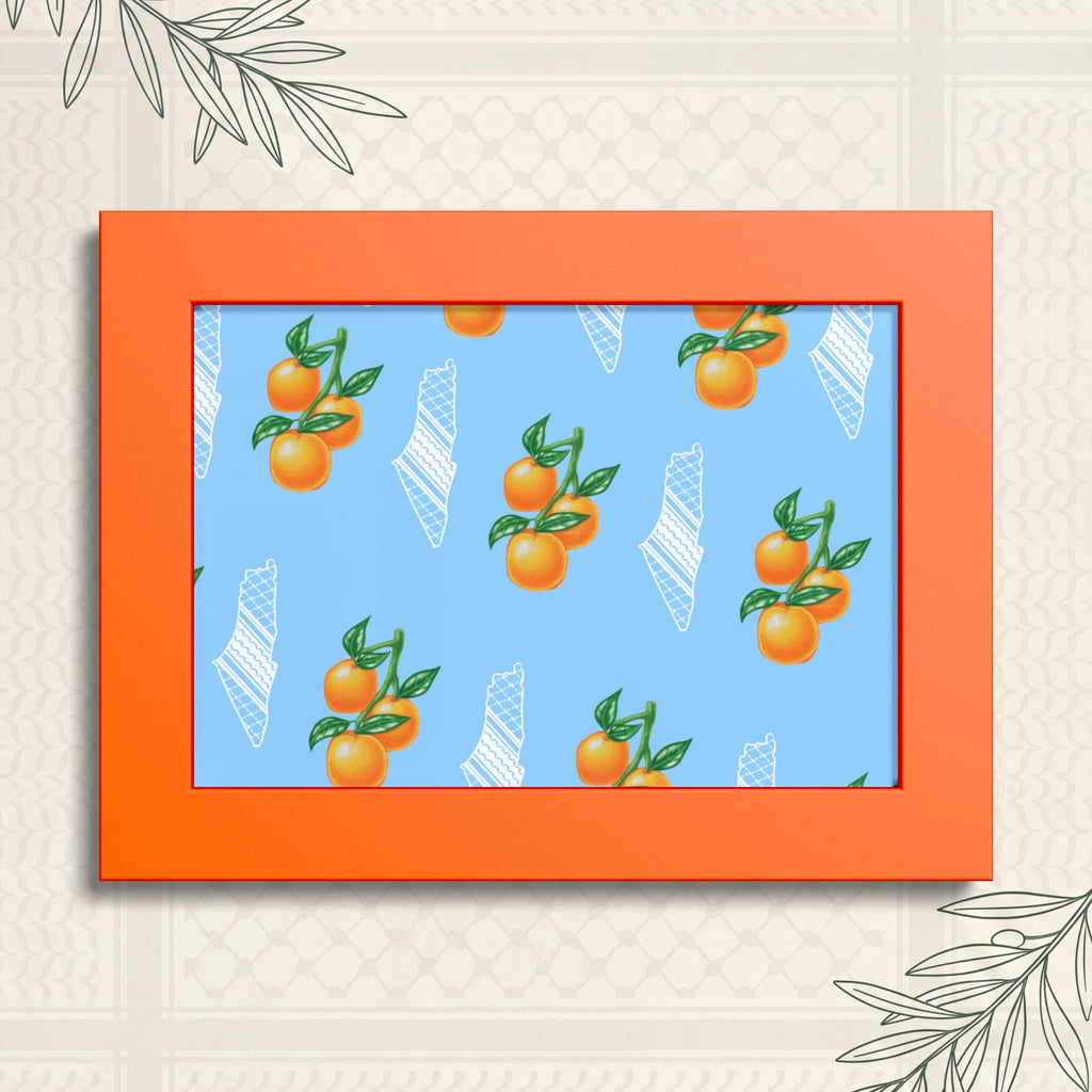 Jaffa Orange Pattern - Framed Printed Art