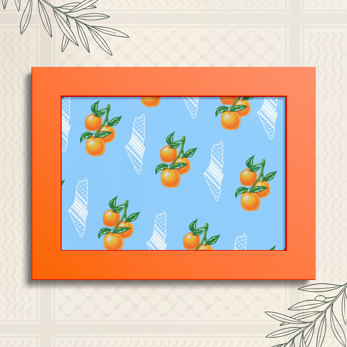 Jaffa Orange Pattern - Framed Printed Art