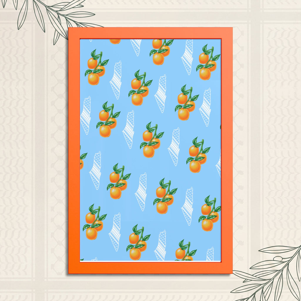 Jaffa Orange Pattern - Framed Printed Art