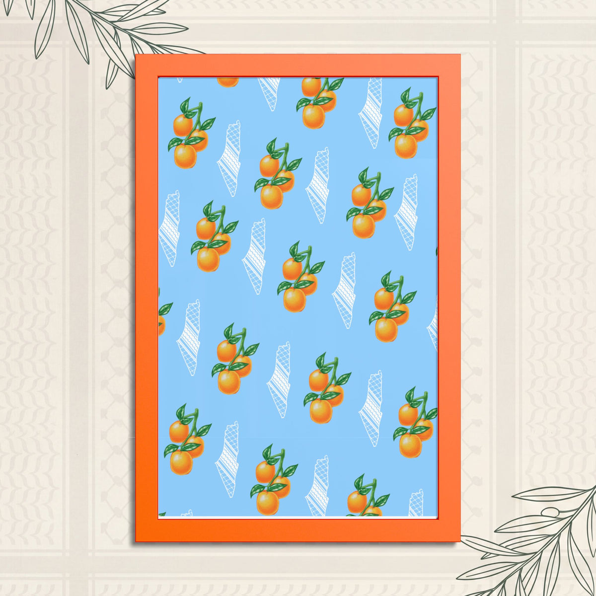 Jaffa Orange Pattern - Framed Printed Art
