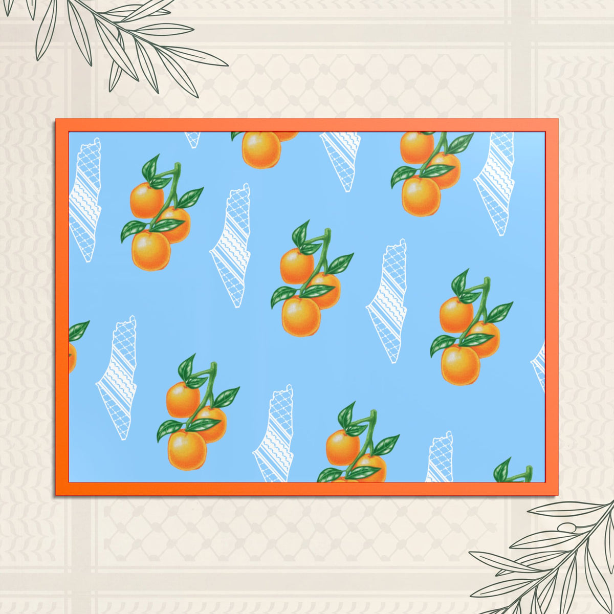 Jaffa Orange Pattern - Framed Printed Art