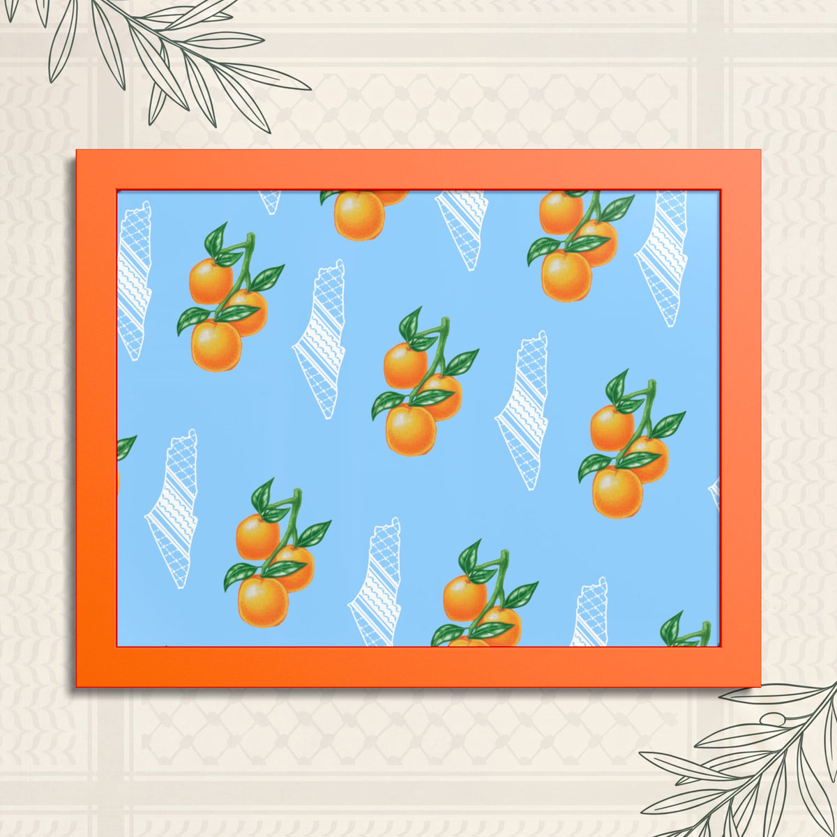 Jaffa Orange Pattern - Framed Printed Art