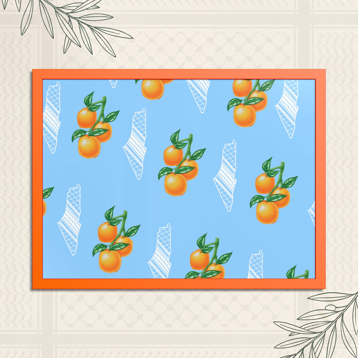 Jaffa Orange Pattern - Framed Printed Art