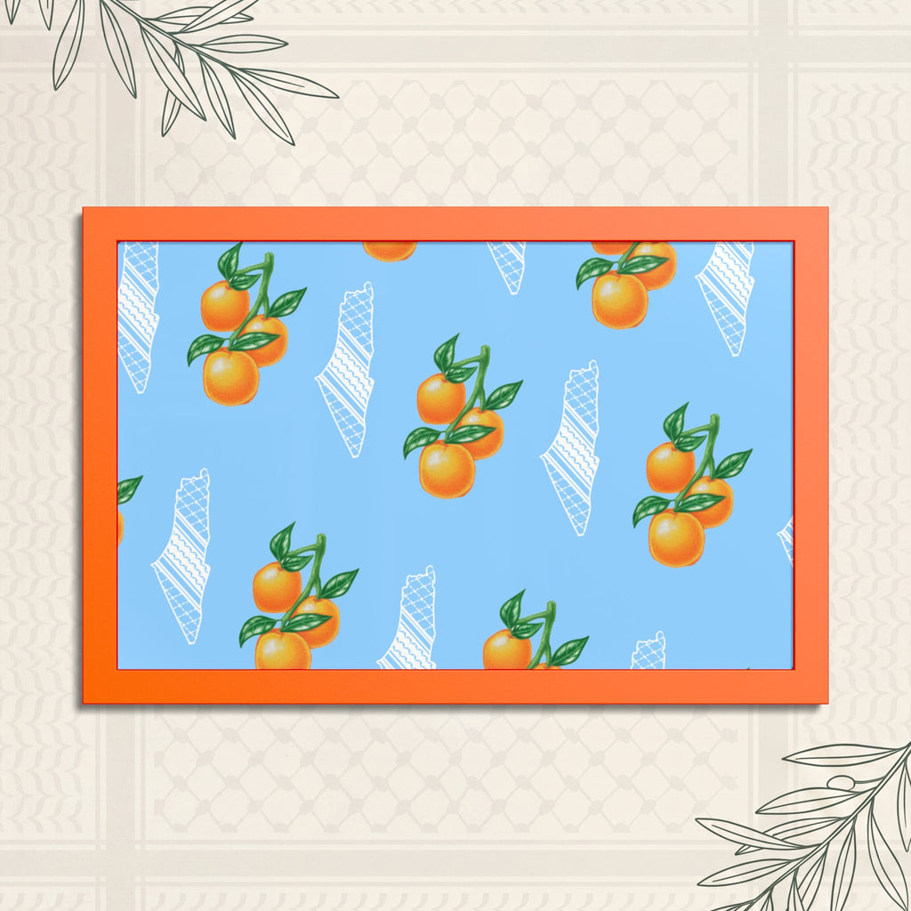 Jaffa Orange Pattern - Framed Printed Art