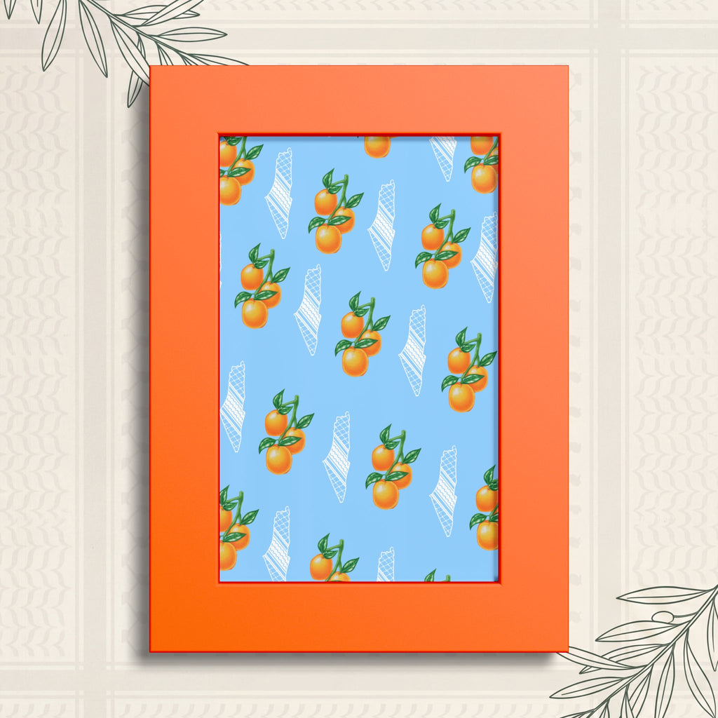 Jaffa Orange Pattern - Framed Printed Art