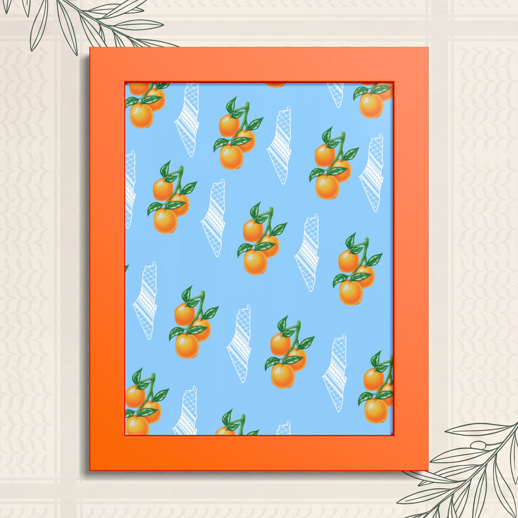 Jaffa Orange Pattern - Framed Printed Art