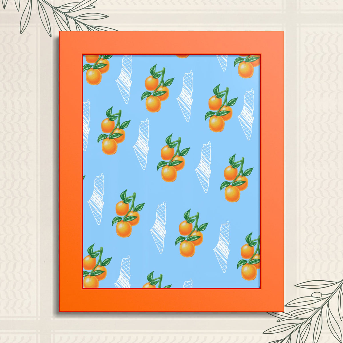 Jaffa Orange Pattern - Framed Printed Art