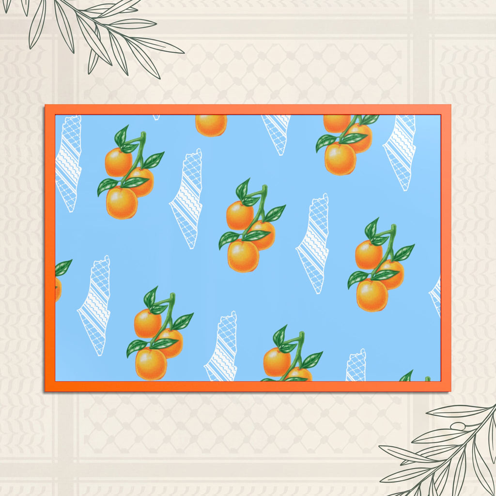 Jaffa Orange Pattern - Framed Printed Art