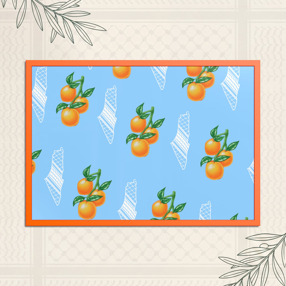 Jaffa Orange Pattern - Framed Printed Art
