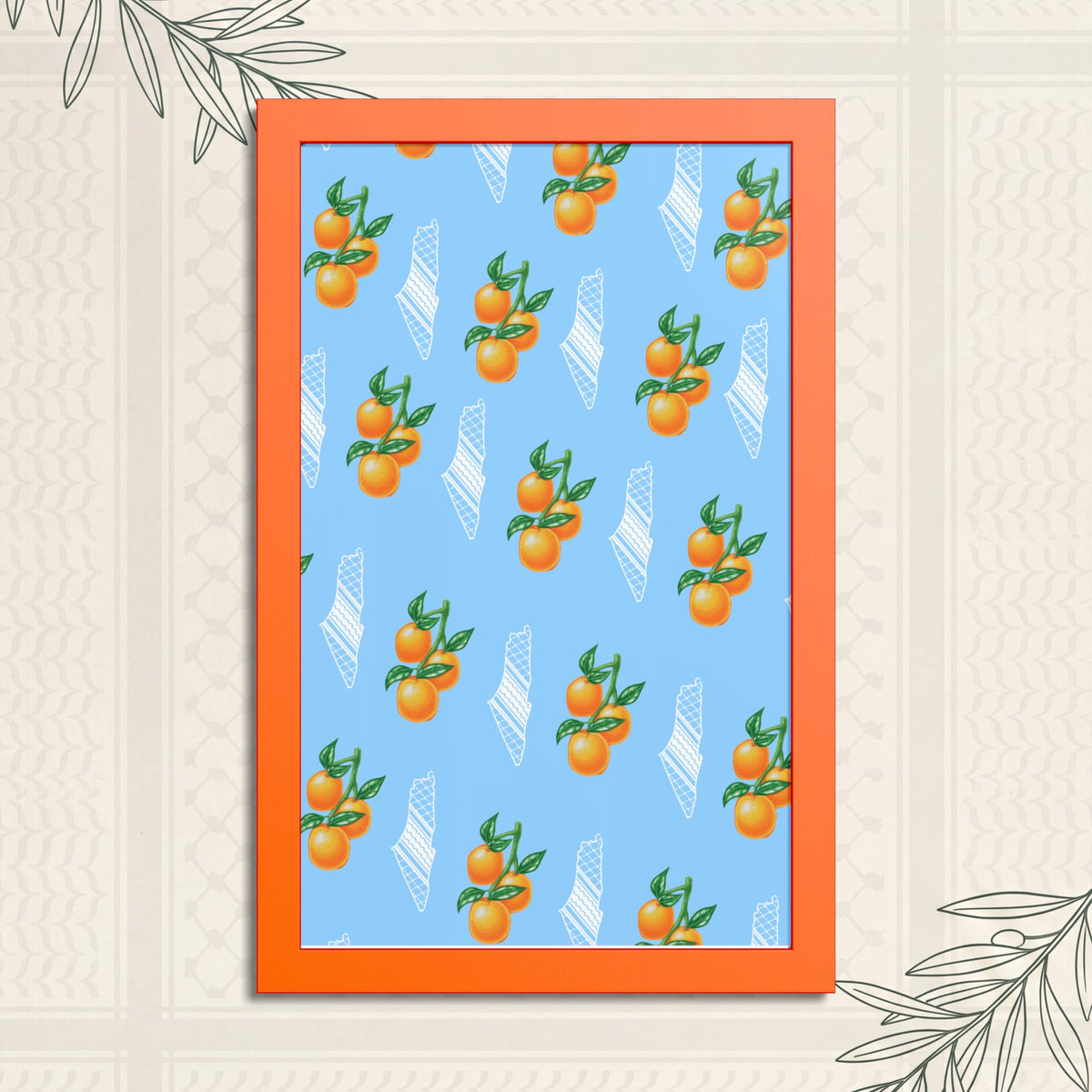 Jaffa Orange Pattern - Framed Printed Art