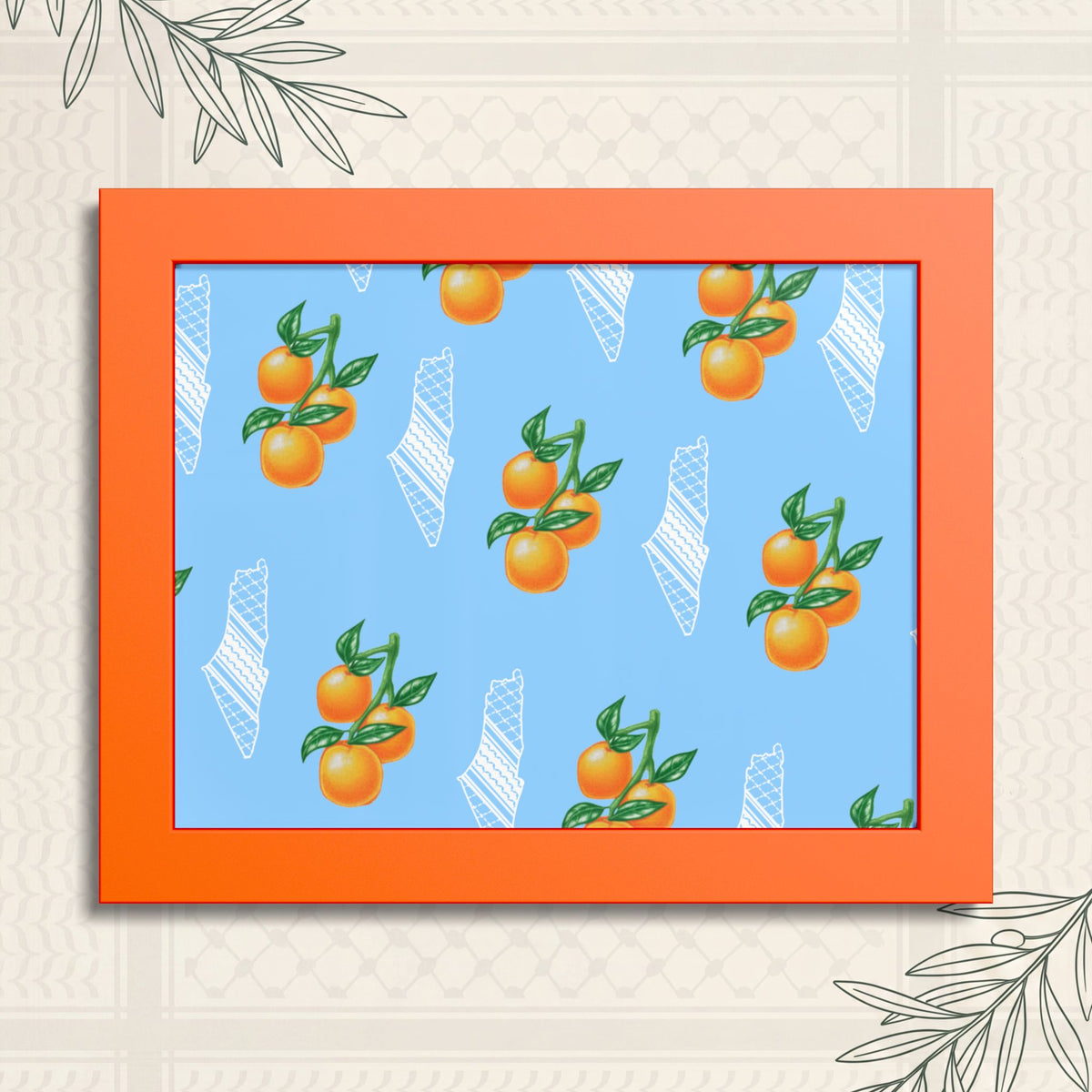 Jaffa Orange Pattern - Framed Printed Art