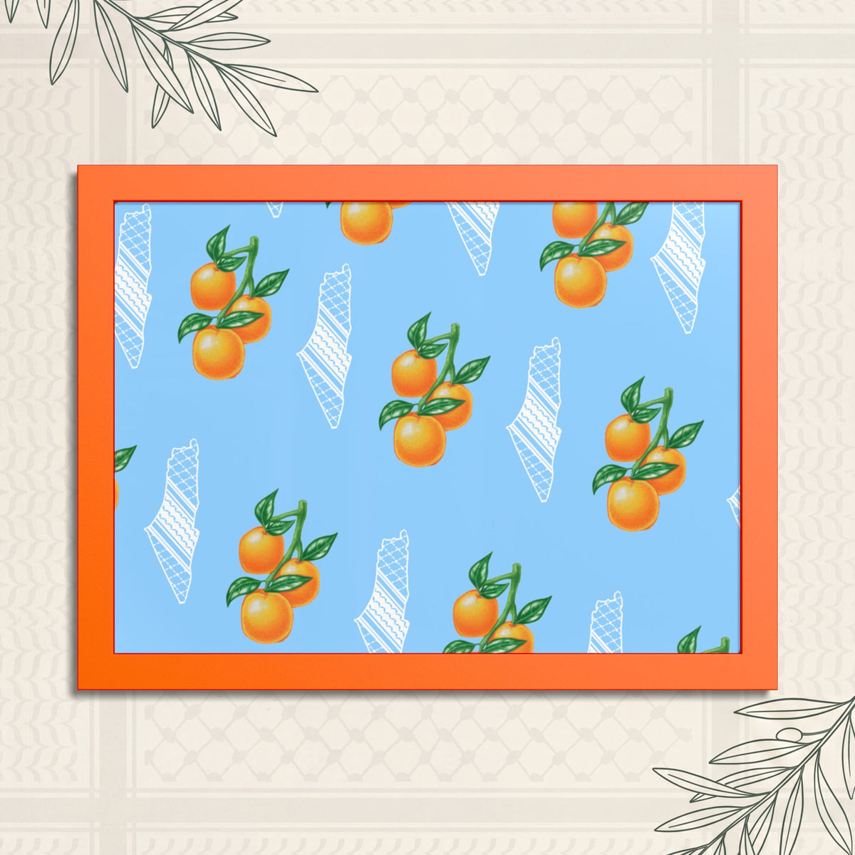 Jaffa Orange Pattern - Framed Printed Art