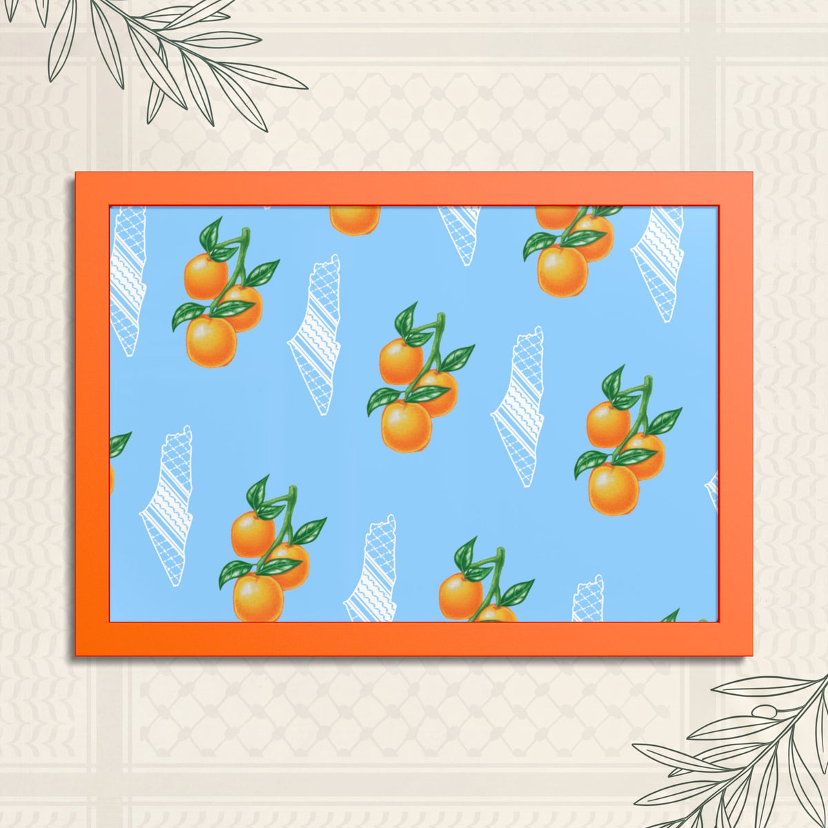 Jaffa Orange Pattern - Framed Printed Art