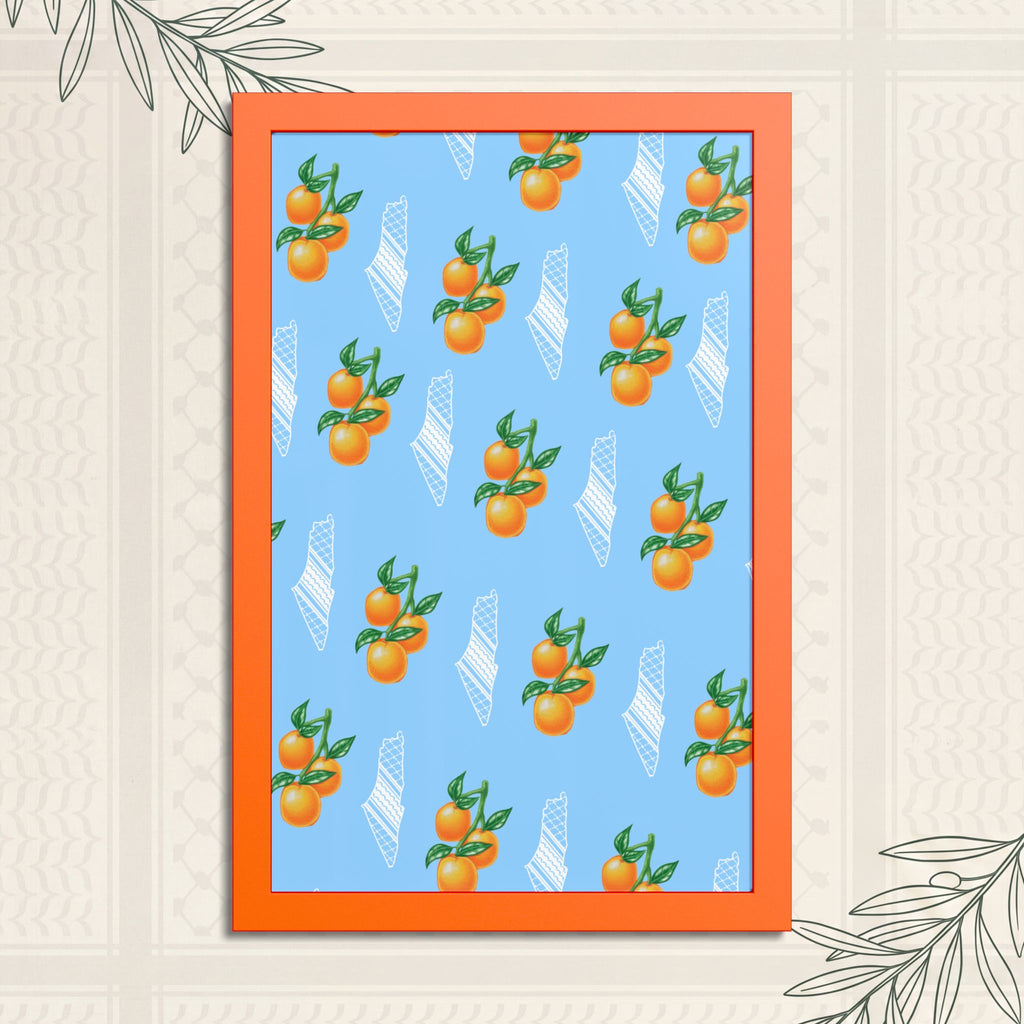 Jaffa Orange Pattern - Framed Printed Art