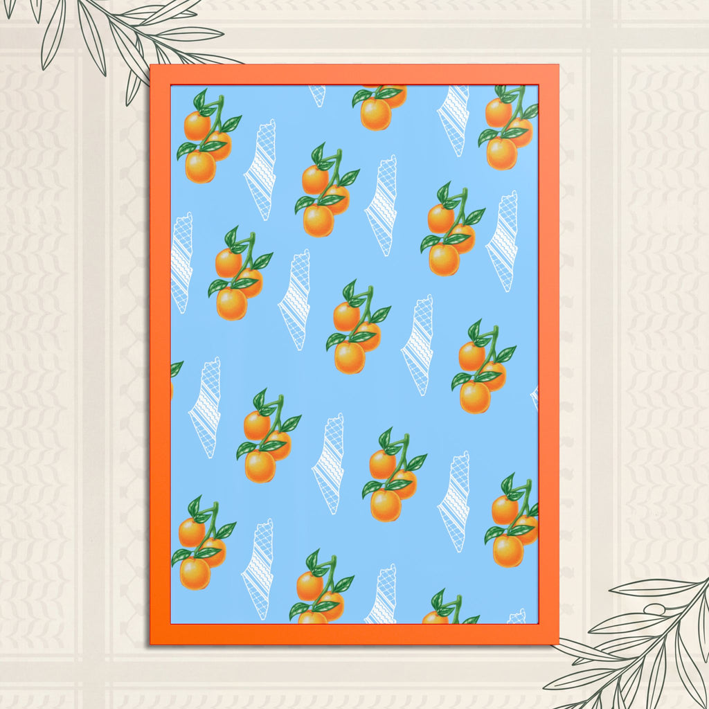 Jaffa Orange Pattern - Framed Printed Art