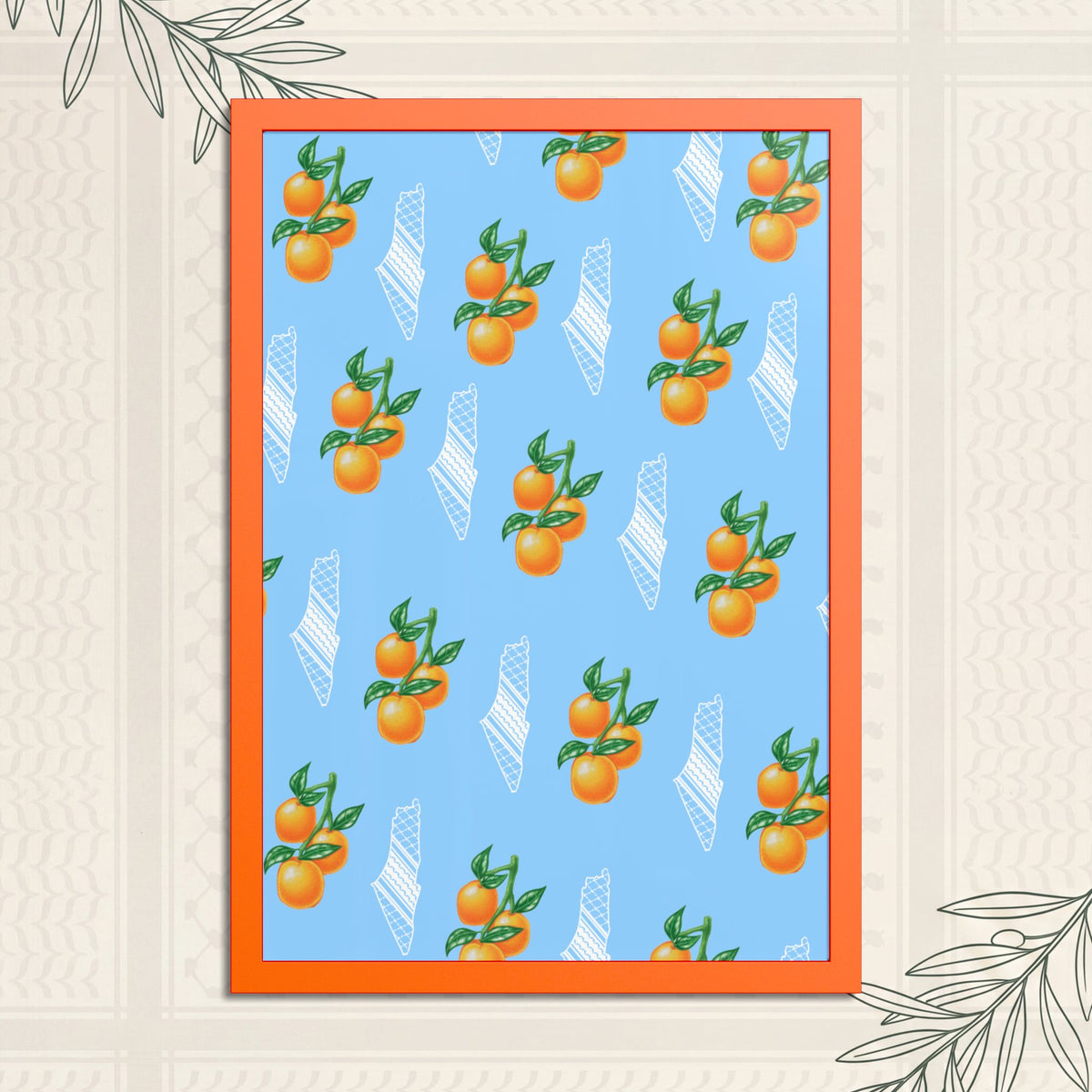 Jaffa Orange Pattern - Framed Printed Art