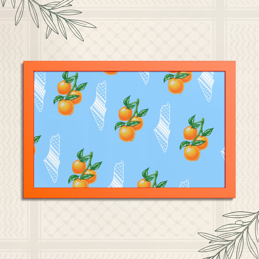 Jaffa Orange Pattern - Framed Printed Art