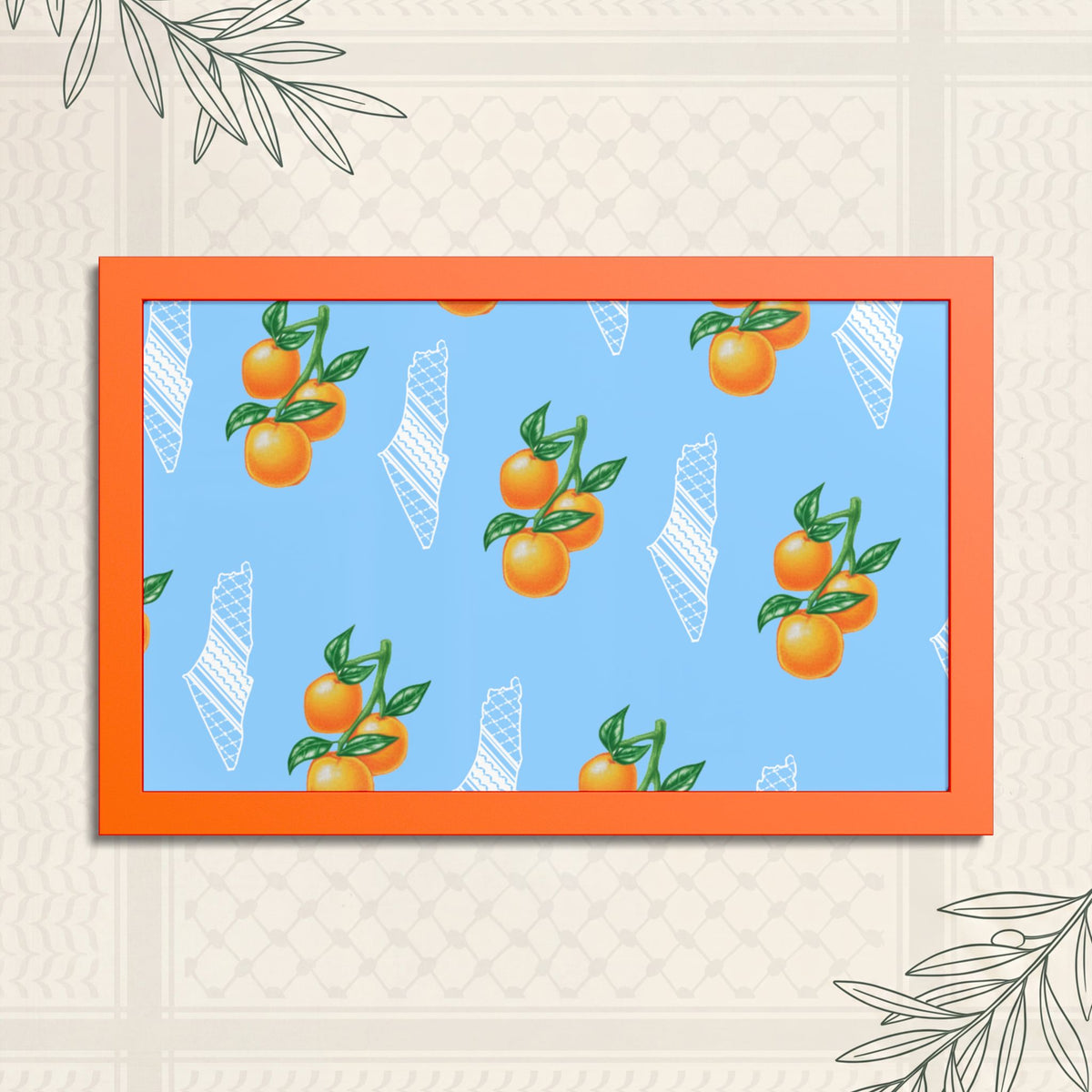 Jaffa Orange Pattern - Framed Printed Art