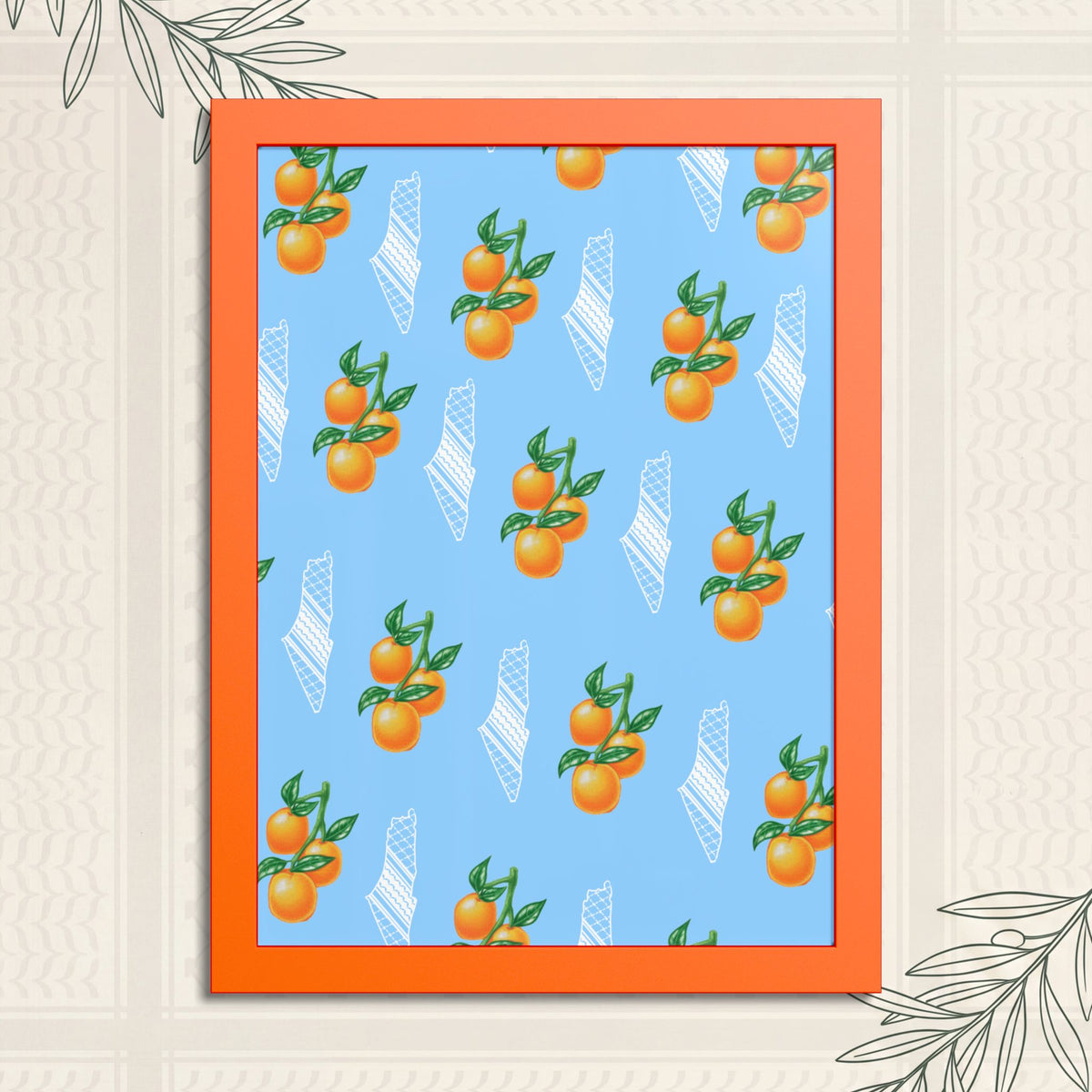 Jaffa Orange Pattern - Framed Printed Art