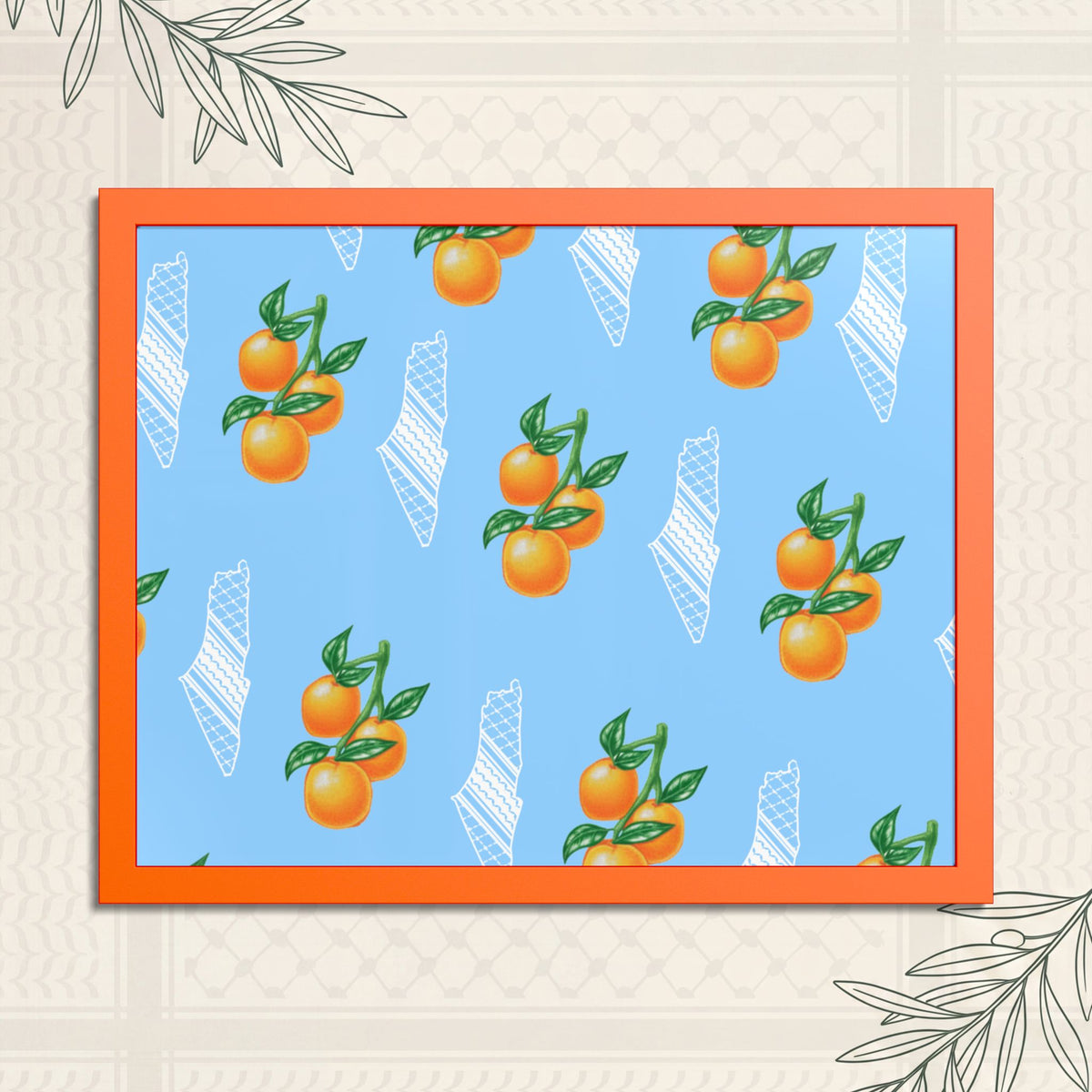 Jaffa Orange Pattern - Framed Printed Art