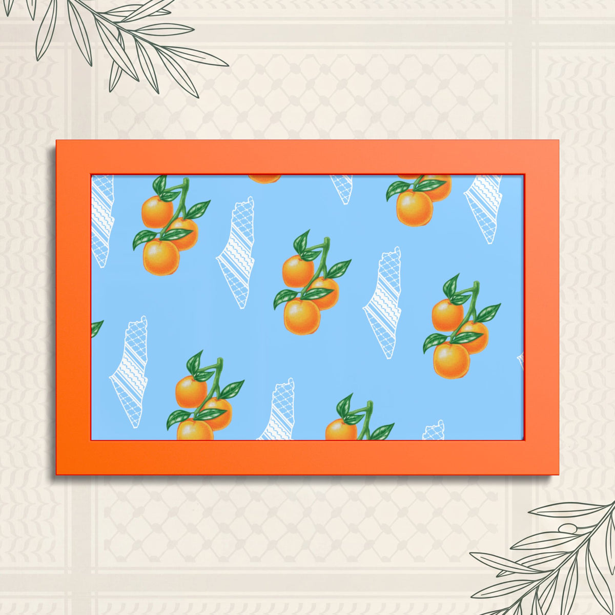 Jaffa Orange Pattern - Framed Printed Art