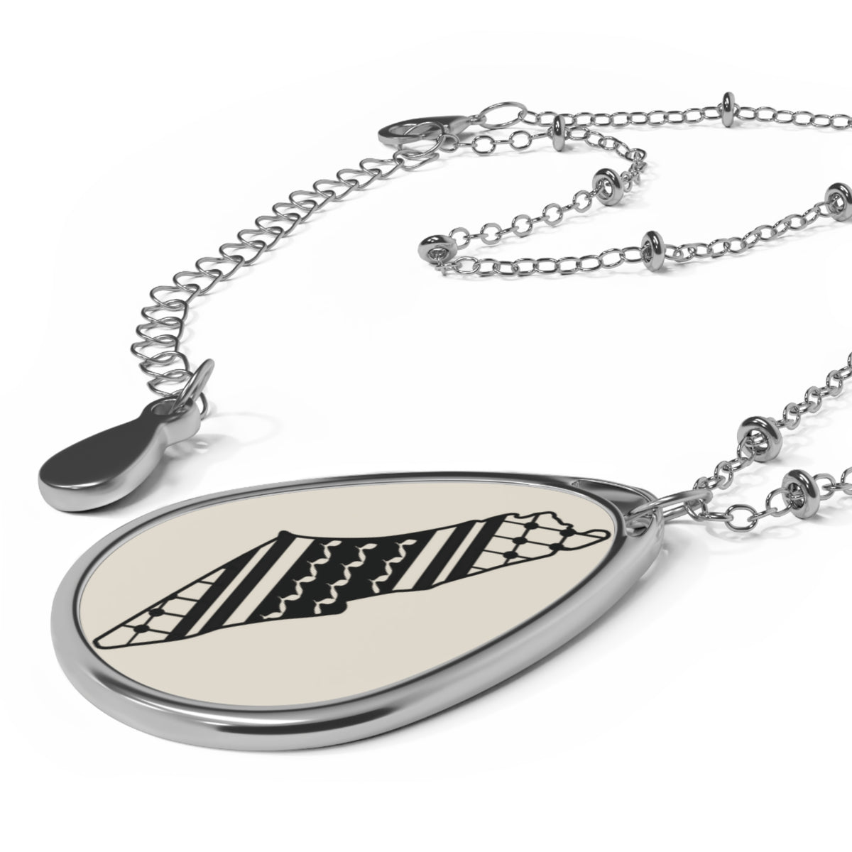 Palestine Map Oval Necklace