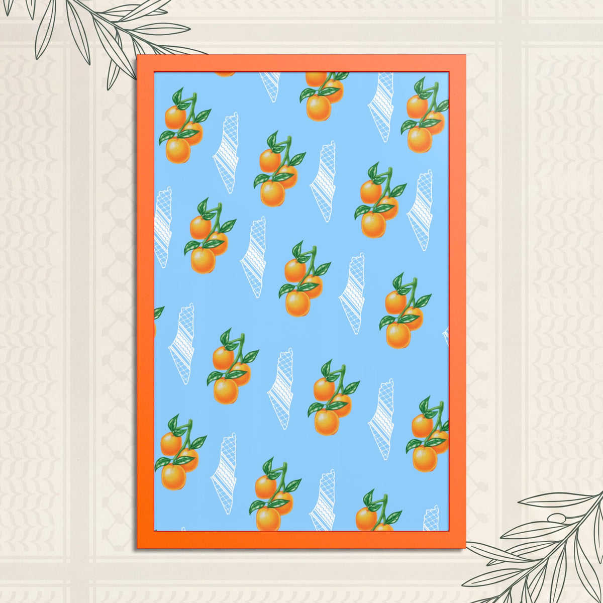Jaffa Orange Pattern - Framed Printed Art