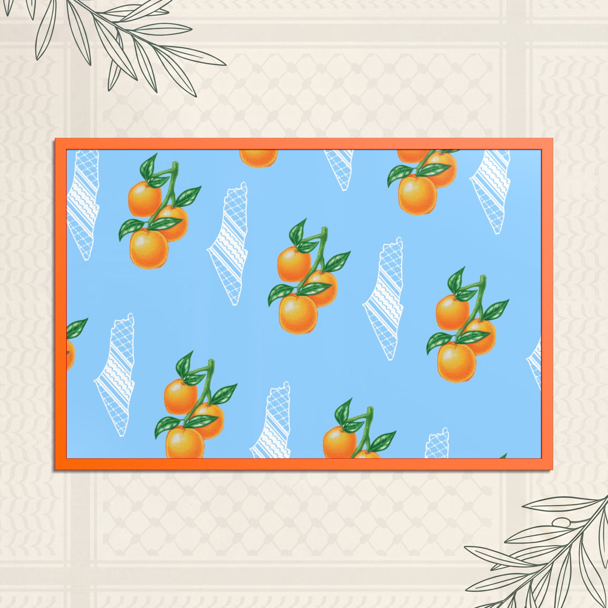 Jaffa Orange Pattern - Framed Printed Art