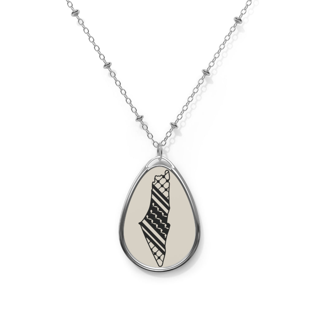 Palestine Map Oval Necklace