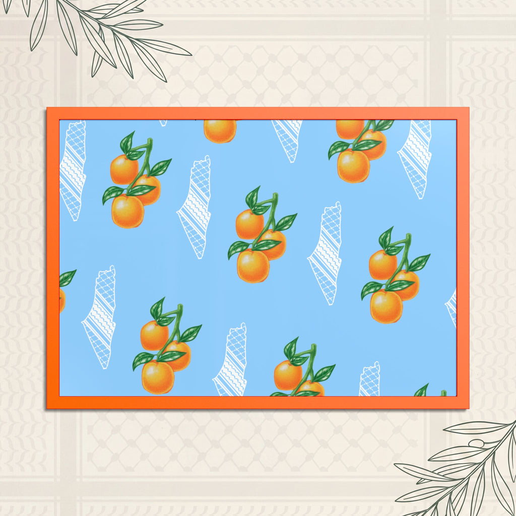 Jaffa Orange Pattern - Framed Printed Art