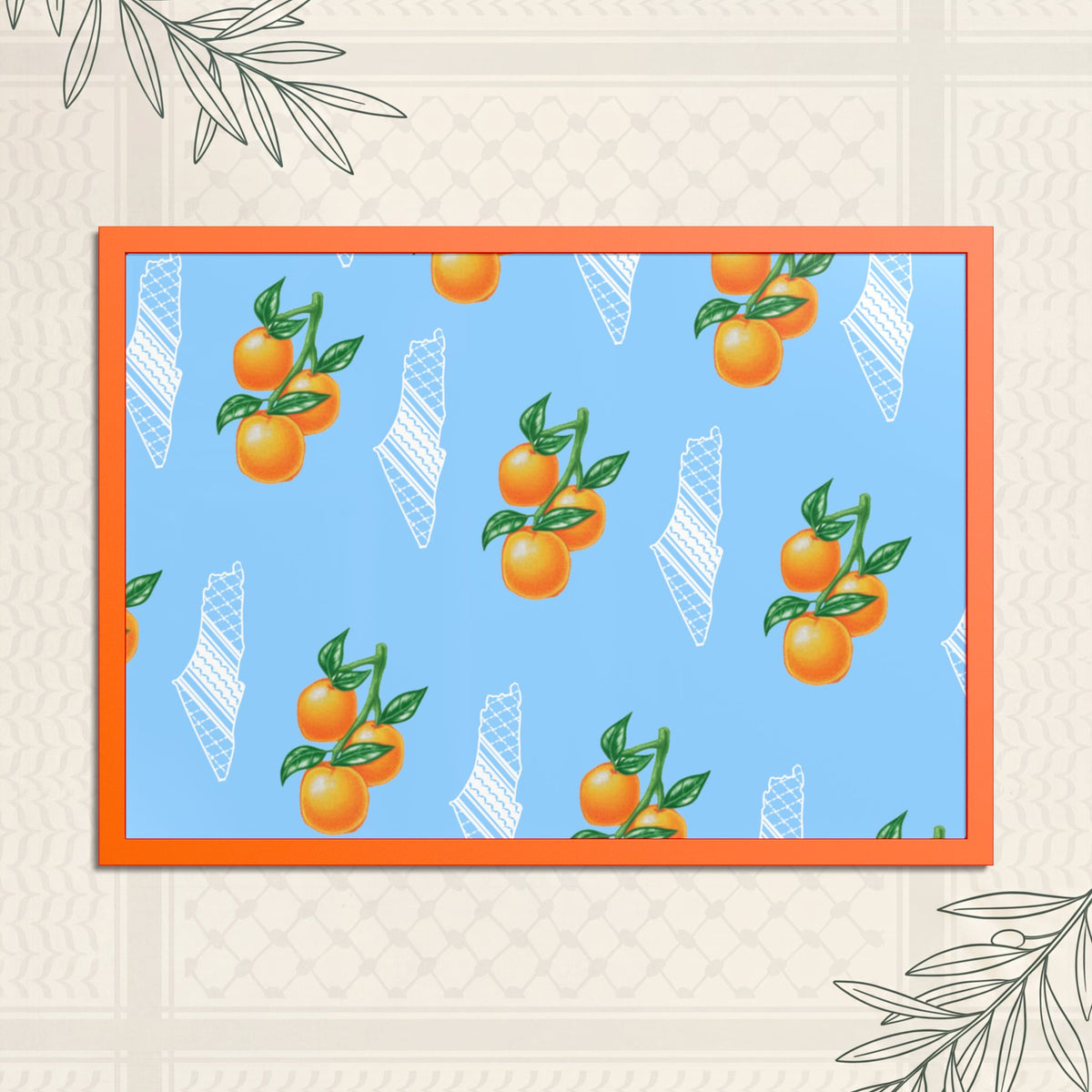 Jaffa Orange Pattern - Framed Printed Art
