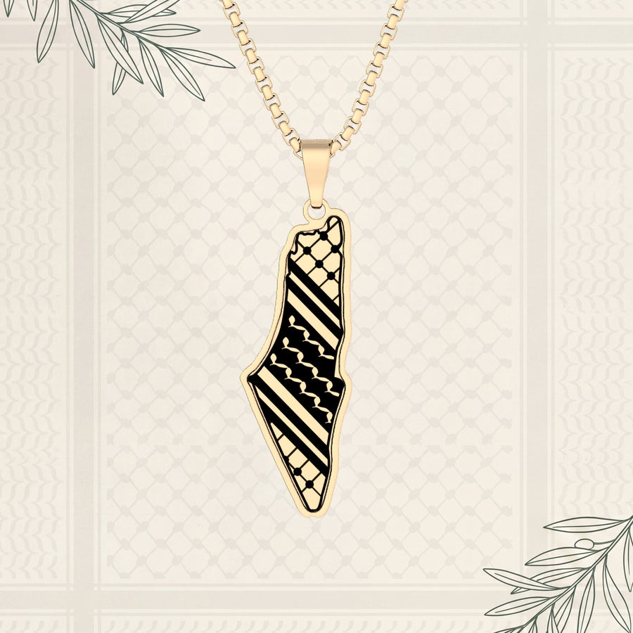 Kufiya Palestine - Gold Plated Necklace