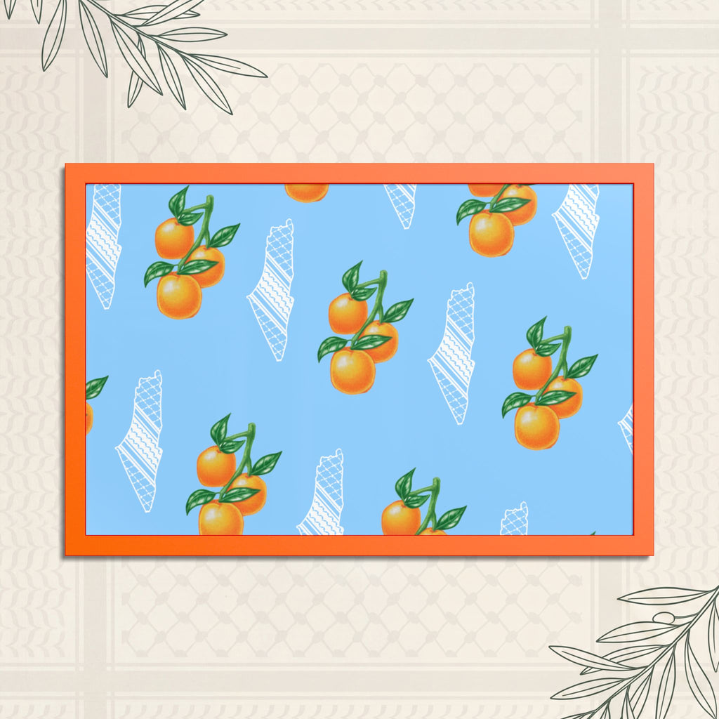 Jaffa Orange Pattern - Framed Printed Art
