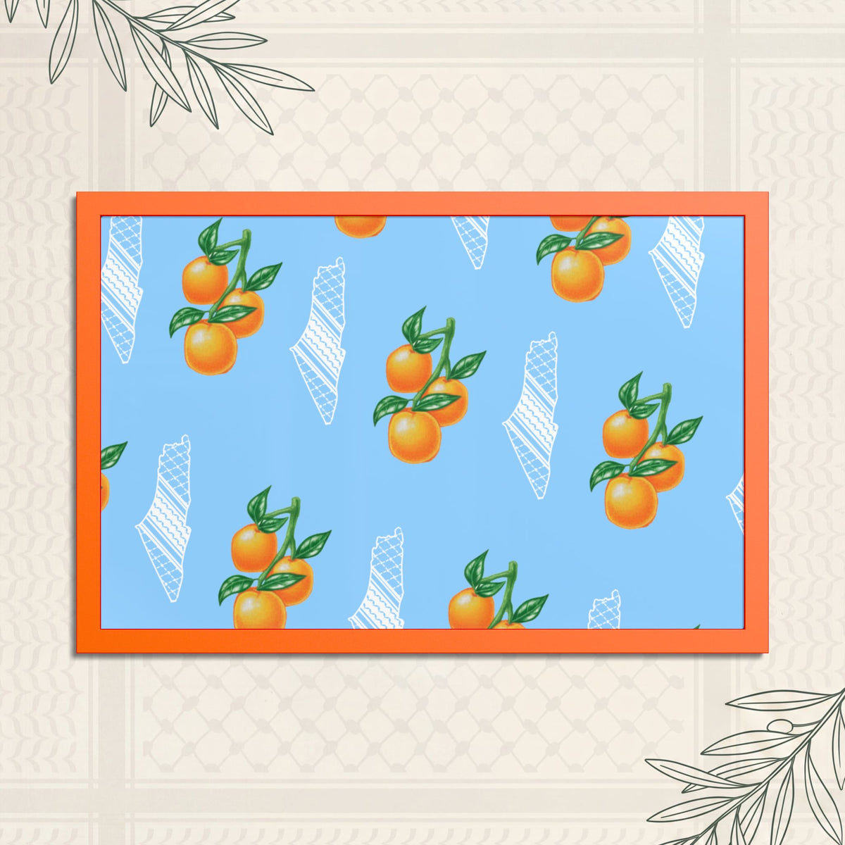 Jaffa Orange Pattern - Framed Printed Art